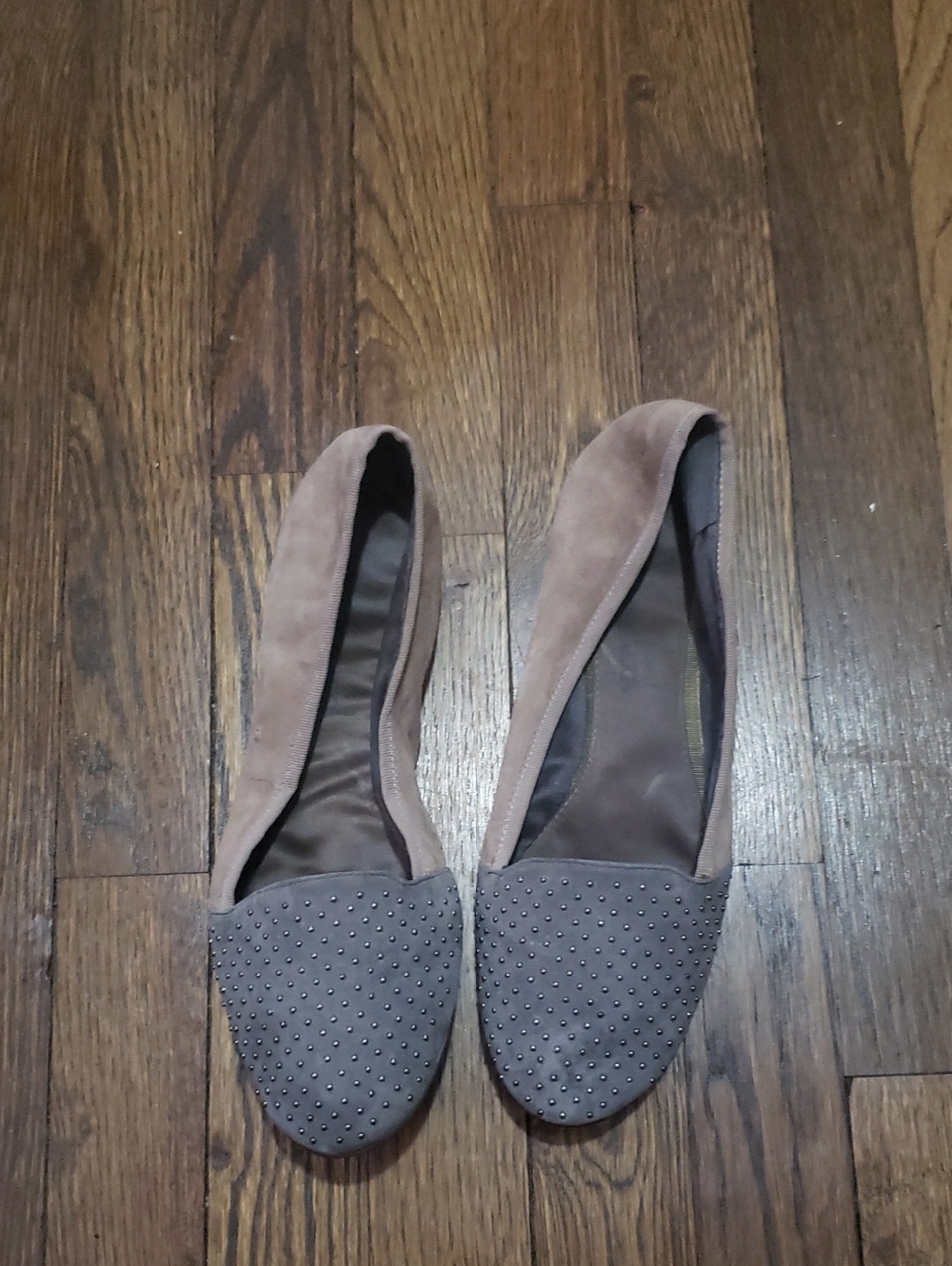 Splendid Taupe Studded Slip-On Flats